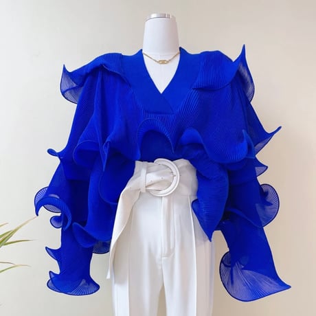 ボリュームフリル ブラウス 4色展開