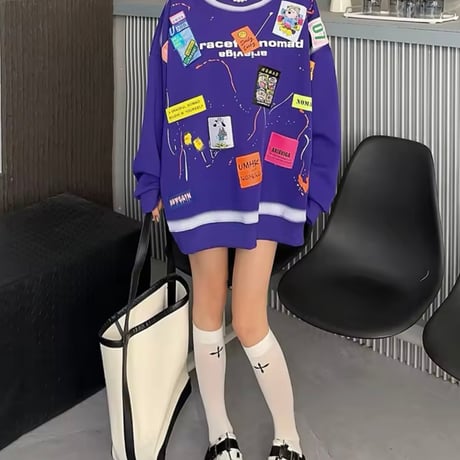 ラベルワッペンスウェットトップス 4色展開