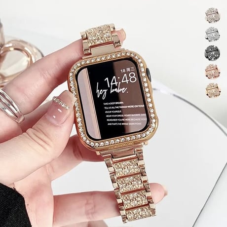 Appleウォッチ ストーンカバー ストラップセット 4色展開