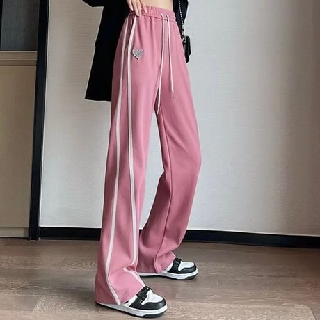 ハートワッペン ラインスウェットパンツ 6色展開