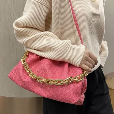 ゴールドチェーン クッションバッグ 8色展開