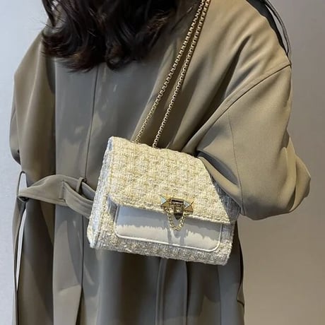 ウールツイード チェーンバッグ 4色展開