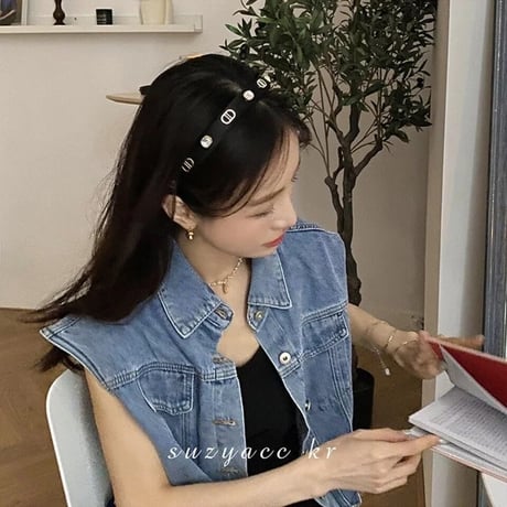 ゴールドモチーフ ストーンカチューシャ 3色展開