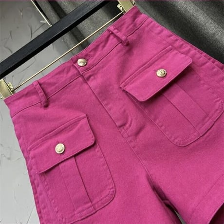 ゴールドボタンポケット フレアパンツ 4色展開