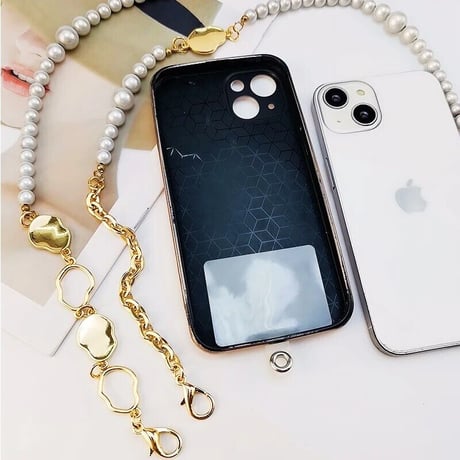 ポイントゴールドパール iPhoneストラップ 2色展開
