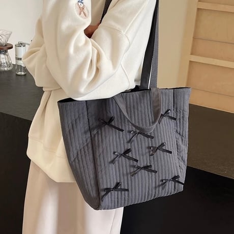 ダブルストラップ リボントートバッグ 4色展開