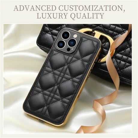 ゴールドエッジ キルティングiPhoneケース 2色展開