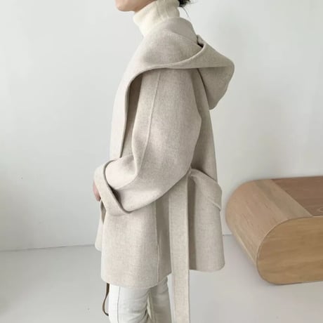 フーディ ウールコート 3色展開