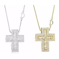 【Silver925】ダブルクロス モチーフネックレス 2色展開