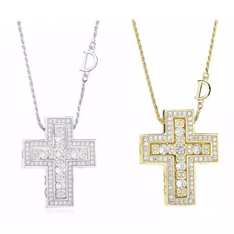 【Silver925】ダブルクロス モチーフネックレス 2色展開