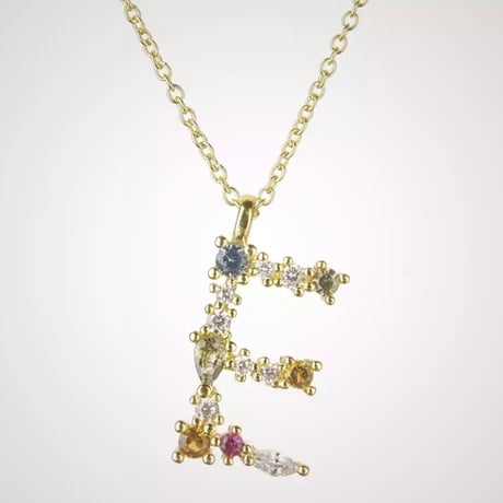 スターリングゴールドイニシャルネックレス