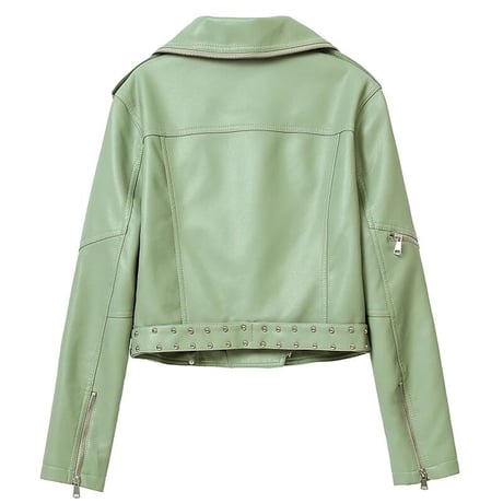PUレザー ジッパージャケット 3色展開