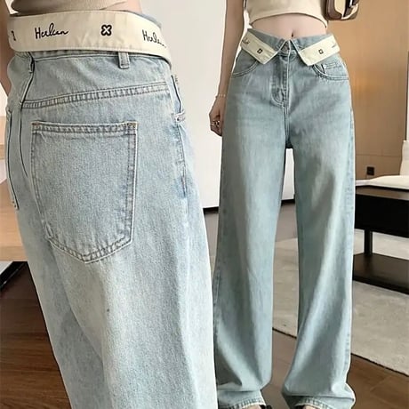 フォルダーロゴ デニムパンツ