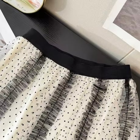 ブラックレースドットスカート 4色展開