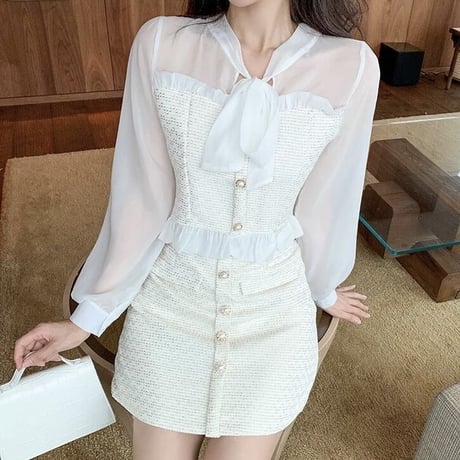 シフォンツイード セットアップ 2色展開