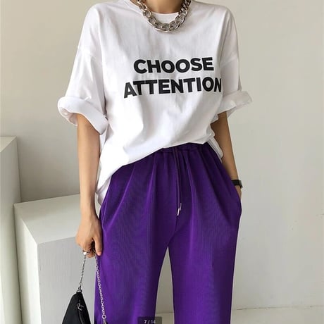 オーバーロゴ シンプルTシャツ 2色展開