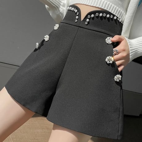 パールビジュー ショートパンツ 2色展開