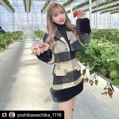 ヘムファー チェックセットアップ 2色展開