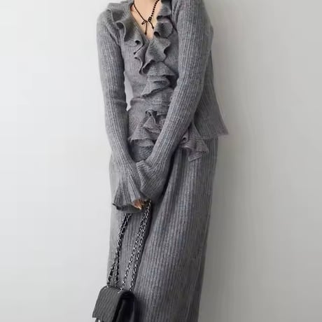 フリルニットセットアップ 4色展開