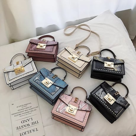 【BlackGold即納】スネークマーブルバッグ 6色展開