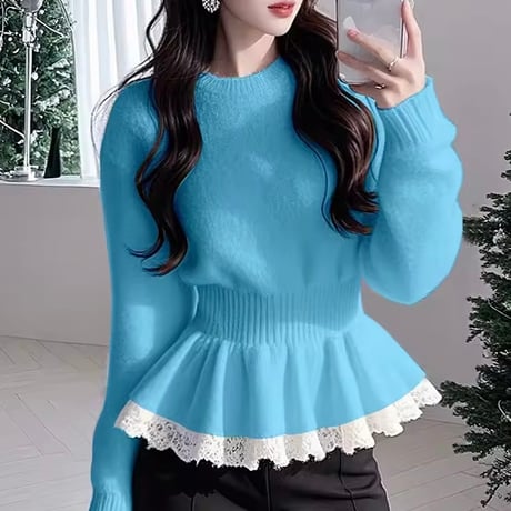ヘムレースペプラムニット 2色展開