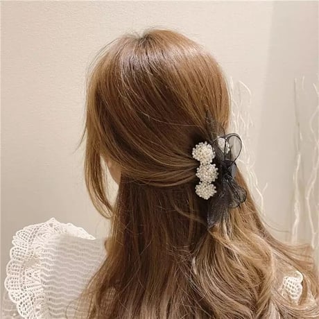 ブラックリボン パールクリップ 2種類展開