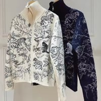 モダンアニマルジッパーカーディガン 2色展開