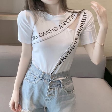 ジッパーメッセージ Tシャツ 2色展開