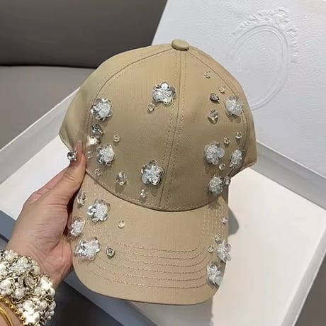 スパンコールフラワーキャップ 4色展開