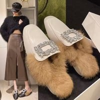 ビジューバックル ファースリッポン 2色展開