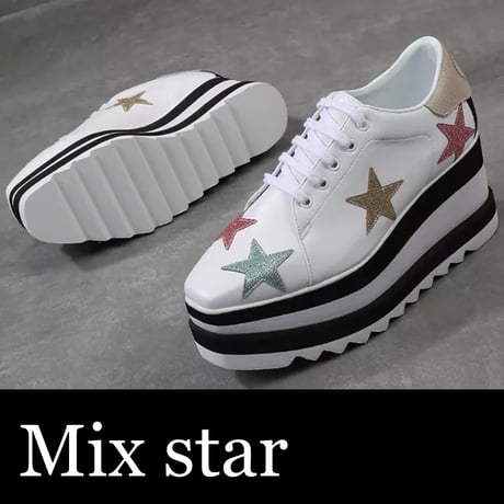 【即納あり】【高品質レザー】スターリベット ハイソールシューズ 6色展開