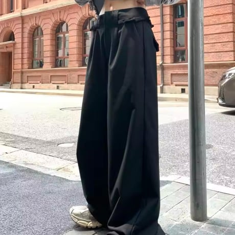 レーストリムストレートパンツ 2色展開