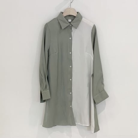 バイカラーブラウス ミニワンピース 2色展開