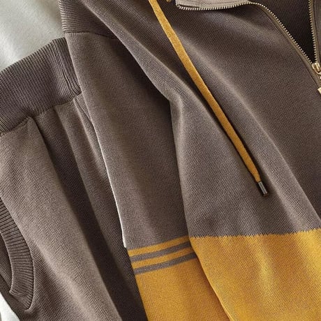 コントラストカラー ジッパーセットアップ 3色展開