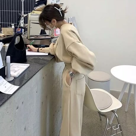 ドロップスリーブ スウェットセットアップ 2色展開