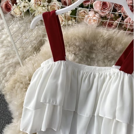 フリルトップス パンツセットアップ 4色展開