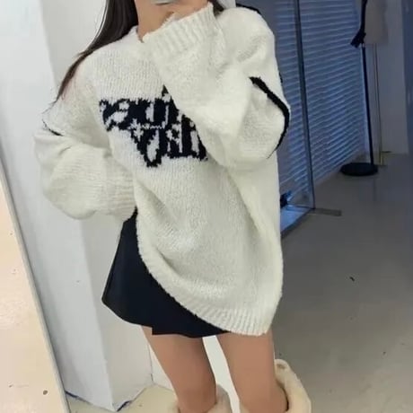 スリーブライン レターニット 4色展開