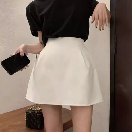 バックジッパー ポケットミニスカート 2色展開