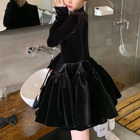 ベロアフレアワンピース