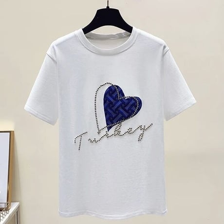 スタッズワッフルハート Tシャツ 3色展開