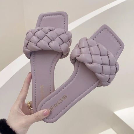 【Blue23.0cm即納】 クロップド フラットサンダル 4色展開