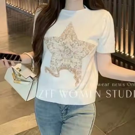 エンブロイダリースターサマーニット 2色展開