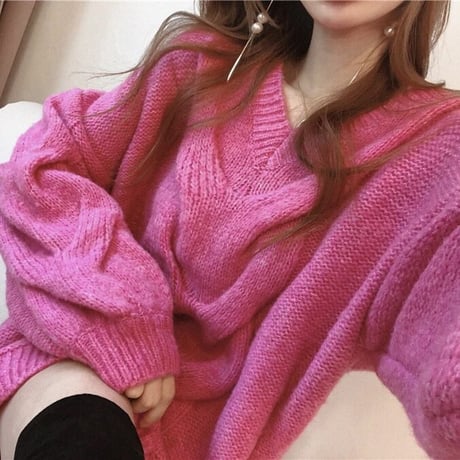 センターケーブル ルーズニット 2色展開