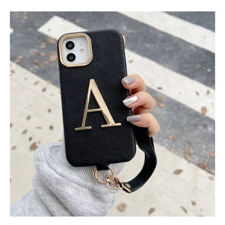 【カスタム】ゴールドアルファベット iPhoneケース 6色展開