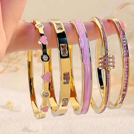 ピンクデザインブレスレット 5種類展開