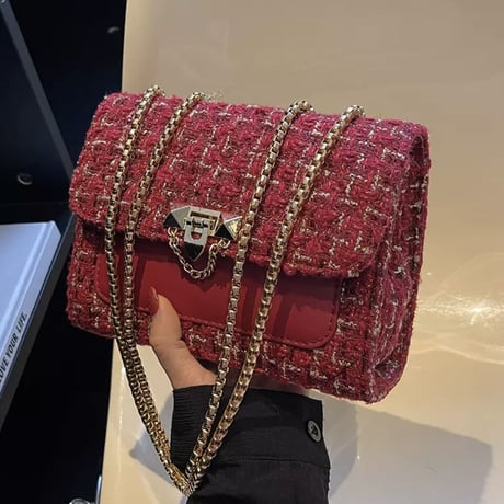 ウールツイード チェーンバッグ 4色展開