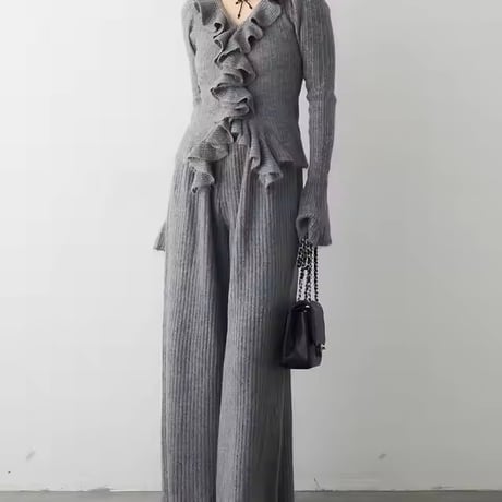 フリルニットセットアップ 4色展開