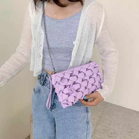【Purple即納】クロシェ チェーンバッグ 4色展開