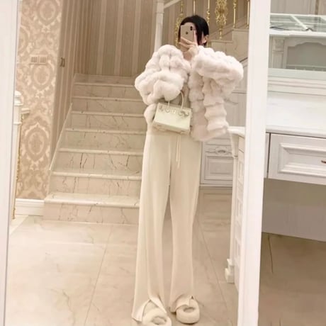 ウールストレートタックパンツ 2色展開