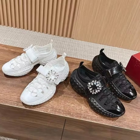 ビジューベルトレースアップスニーカー 2色展開